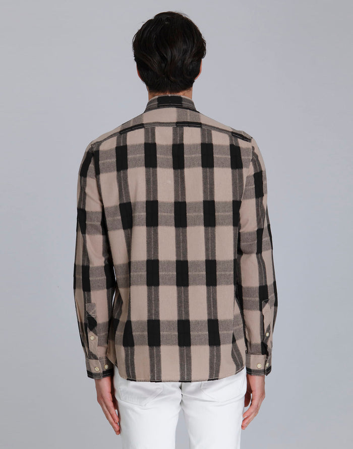 Light Brown Check Full Sleeves Shirt