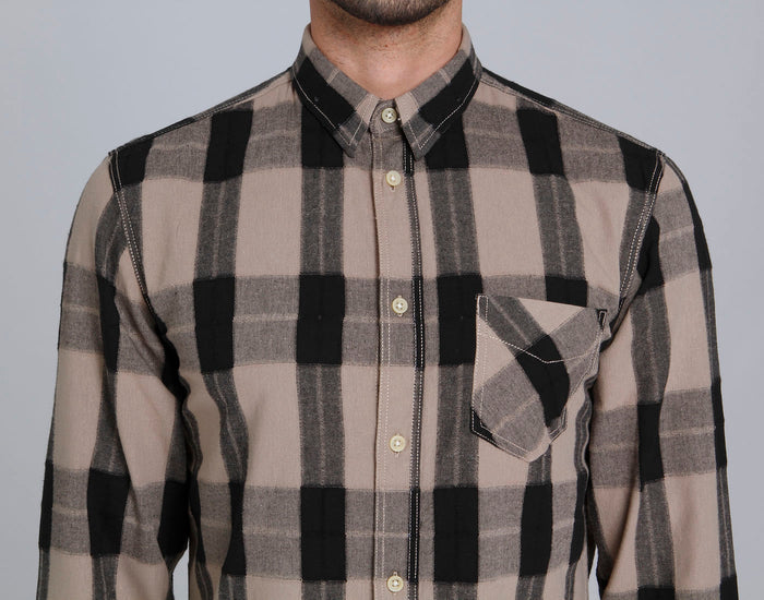 Light Brown Check Full Sleeves Shirt