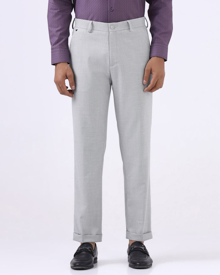 Light Grey Textured Trouser - Marta