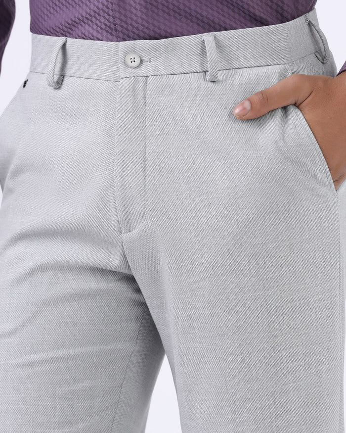 Light Grey Textured Trouser - Marta