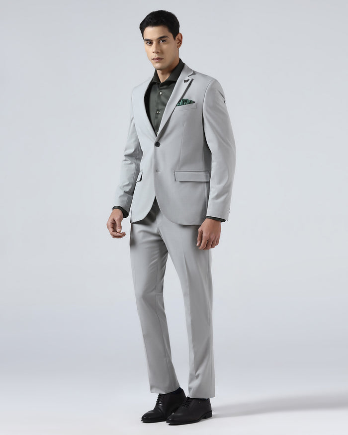 Light Grey Two Piece Solid Suit - Hedra