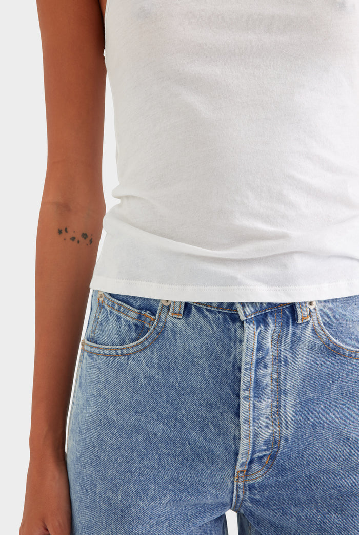 Lightweight Cotton Tank - White