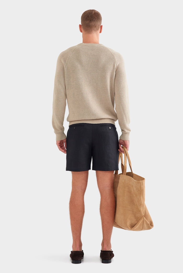 Linen Raglan Sweater - Taupe