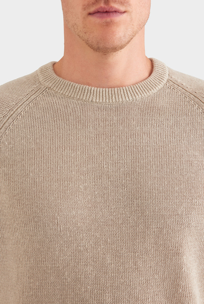 Linen Raglan Sweater - Taupe