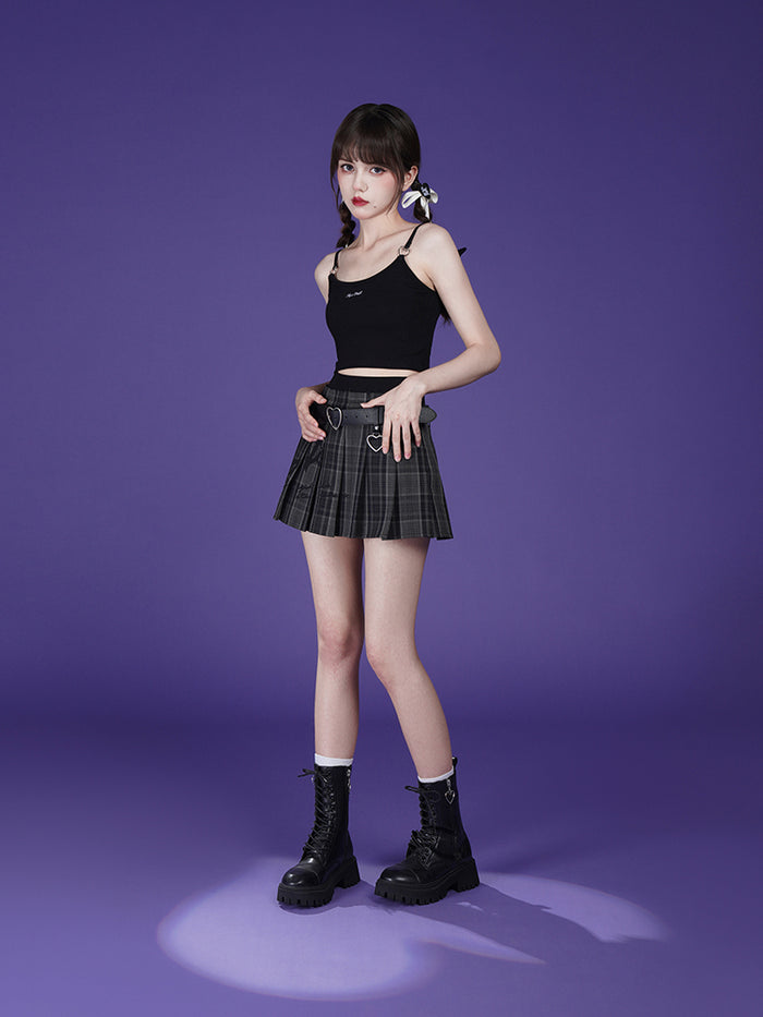 Little Devil Dark Bat Slim Strap Tank Top