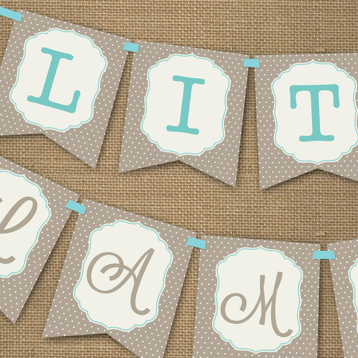 Little Lamb Baby Shower Banner for a Boy or Girl