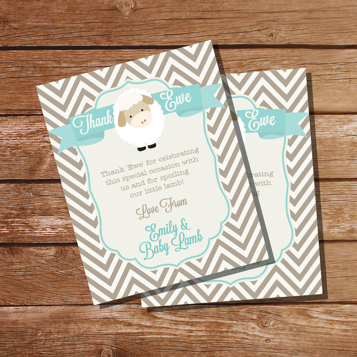 Little Lamb Baby Shower Thank-Ewe Card