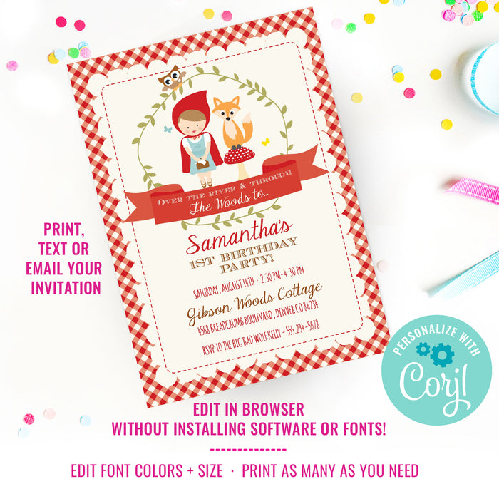 Little Red Riding Hood Party Invitation