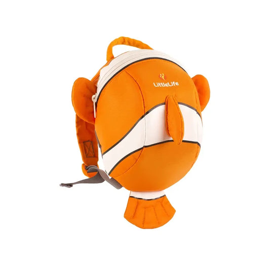 Littlelife Clownfish Toddler Backpack side image on a white background