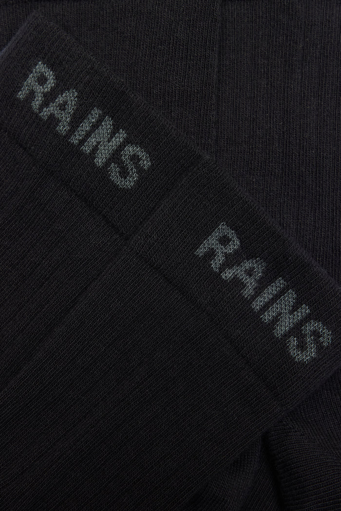 RAINS Logo Socks 2-Pack Black/Black Socks