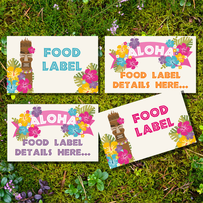 Luau Hawaiian Party Food Labels