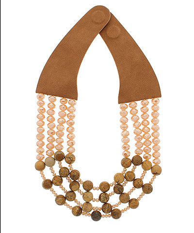 Luna Luxe Mixed Glass & Stone Magnetic Necklace