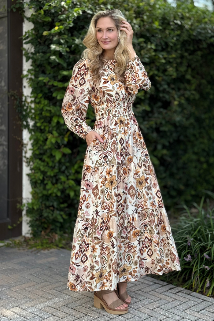 Maple Lane Printed Maxi Dress