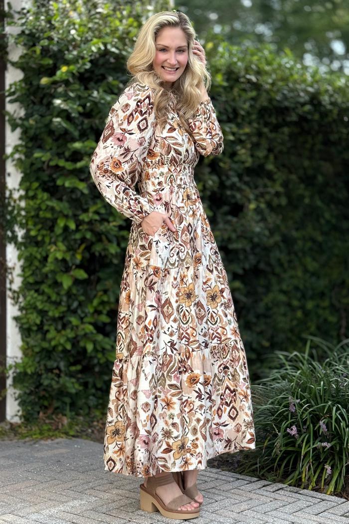 Maple Lane Printed Maxi Dress