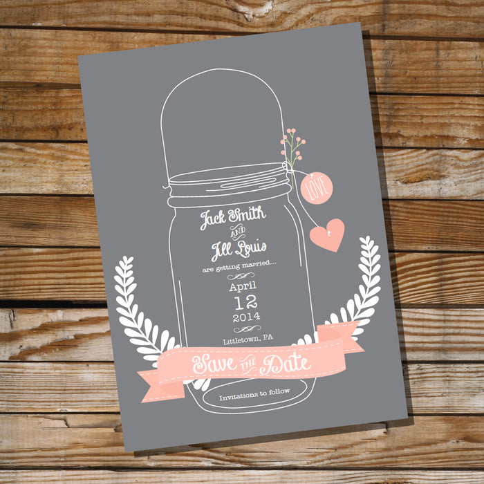 Mason Jar Wedding Save The Date