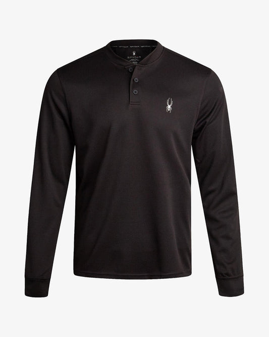 Men's Long Sleeve Thermal Henley - Black