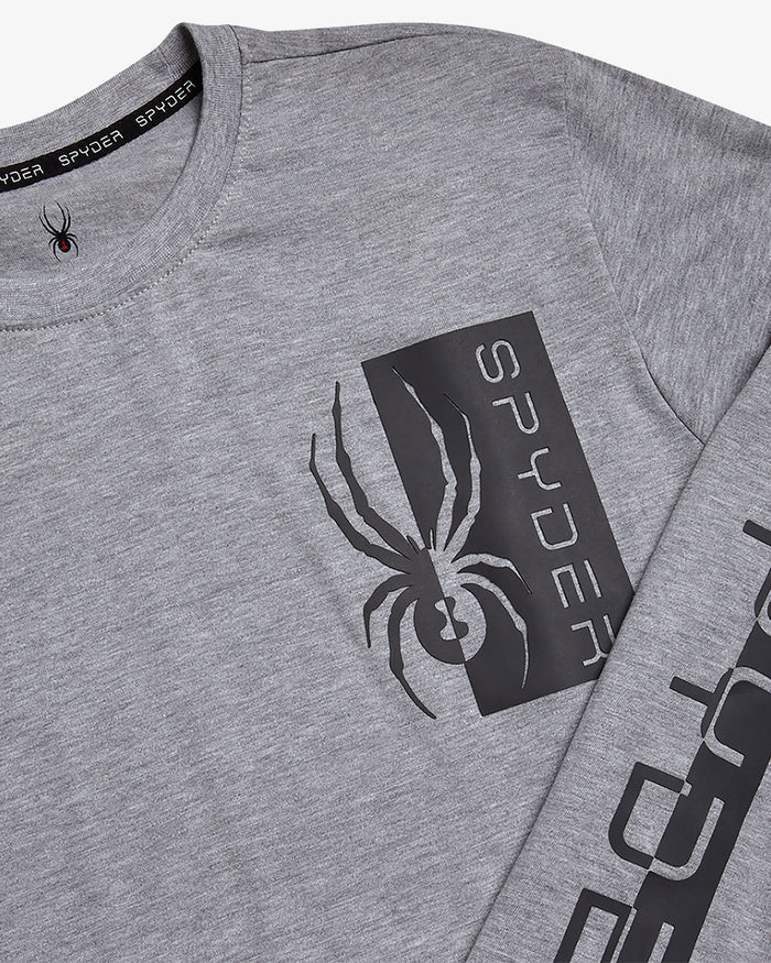 Men's Split Logo Long Sleeve - Heather Grey
