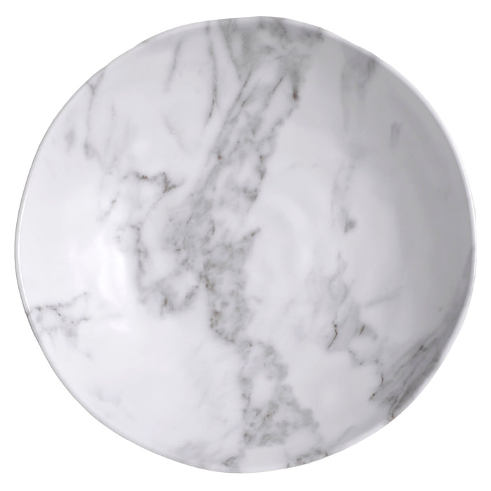 Merritt White Marble Pattern 12" Melamine Serving Bowl