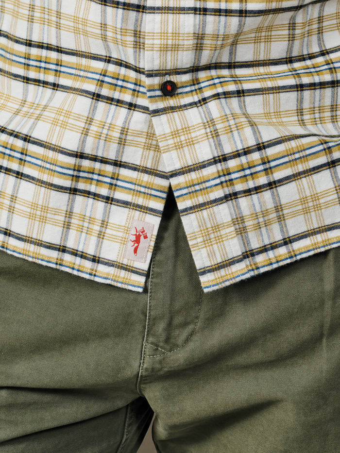 Aubin Turmeric Check Merton Brushed Oxford Button Down Shirt | Shirts