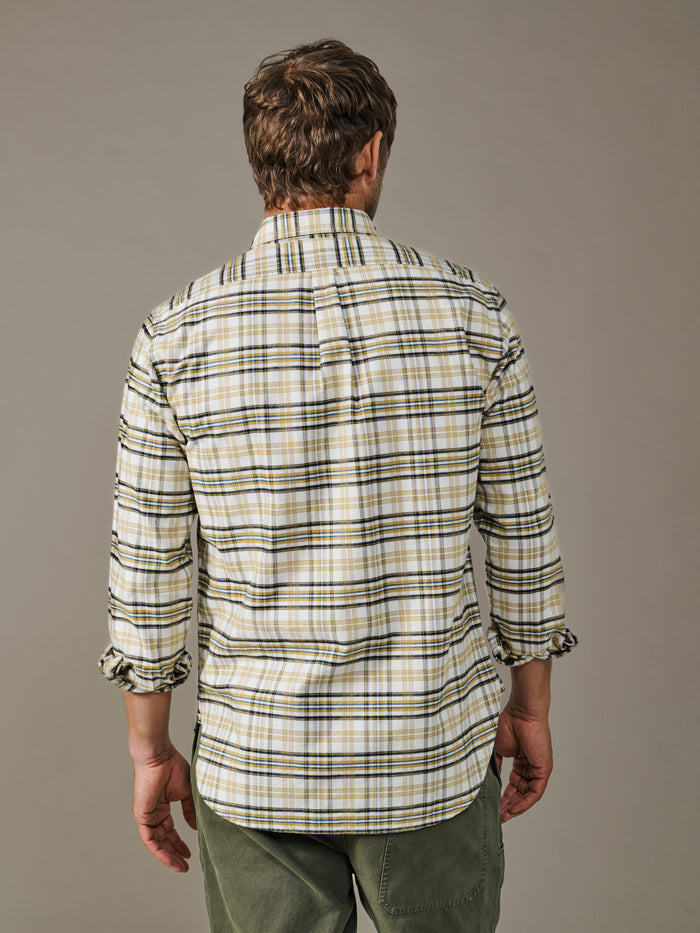 Aubin Turmeric Check Merton Brushed Oxford Button Down Shirt | Shirts