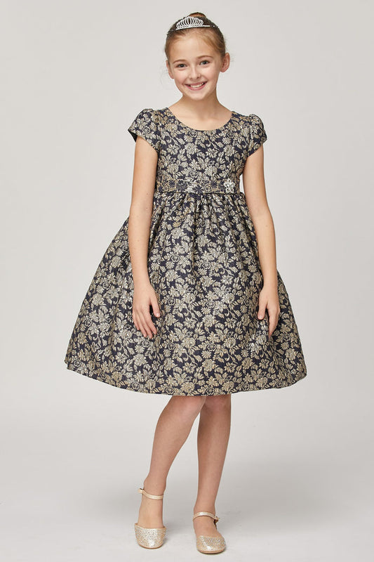 Metallic Jaquard Girl Party Dress by Cinderella Couture USA ASME734