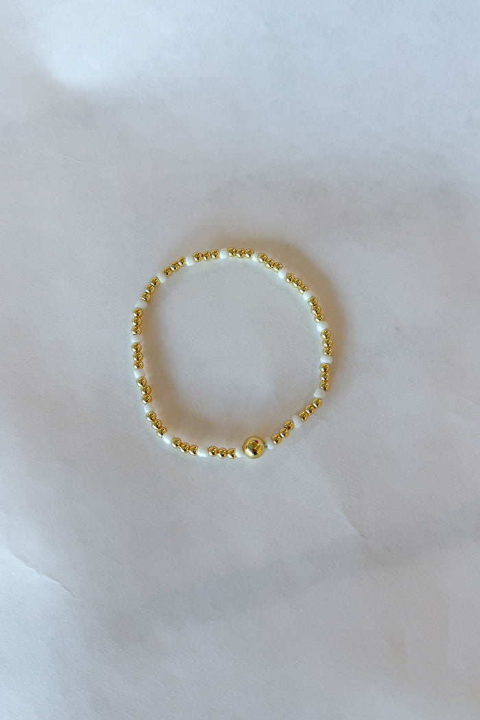 Mini Beaded Stainless Steel Bracelet White, dallas boutique, boutique, bracelet, bracelets. adeline boutique