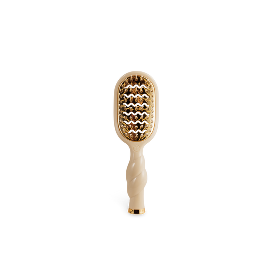 Mini Vented Travel Hair Brush | Anti-Static Heat Styling - Tan