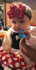 Red White Polka Dot Bow Skinny Headband