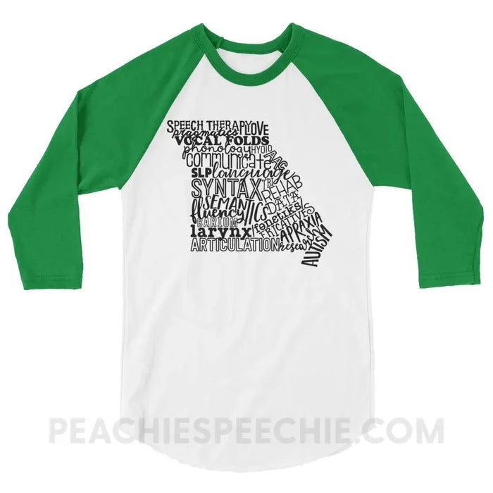 Missouri SLP Baseball Tee - White/Kelly / XS - T-Shirts & Tops peachiespeechie.com