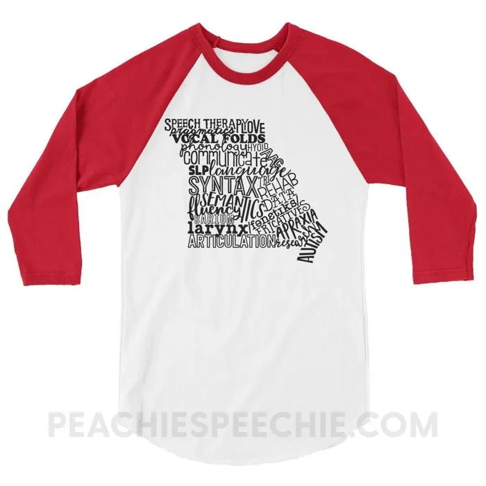 Missouri SLP Baseball Tee - White/Red / XS - T-Shirts & Tops peachiespeechie.com