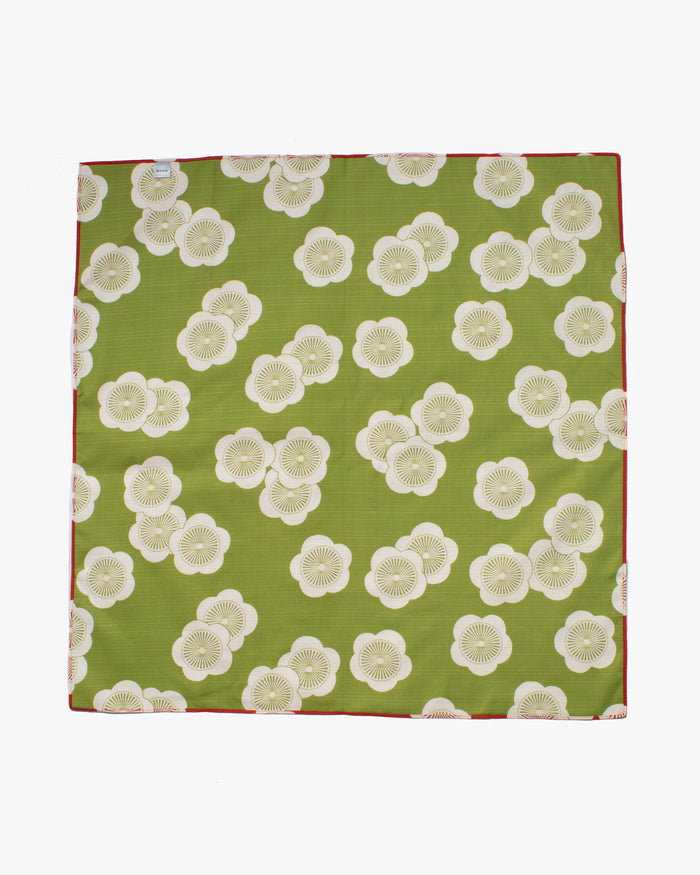 Modern Furoshiki, Musubi, Reversible, Isa Monyo, Ume, Lime Green and Orange, 27.5" x 27.5"