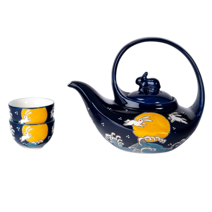 Moon Rabbit Tea Set 22oz Tea Pot with 2 Cups
