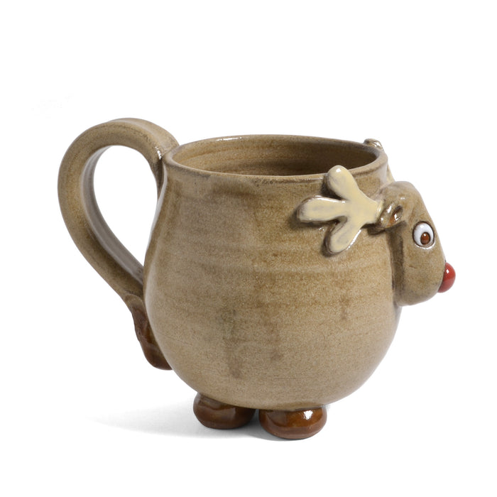 MudWorks Pottery Footed Reindeer Mug