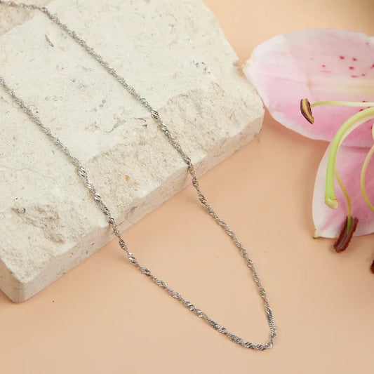 Narelle Silver Twisted Chain 16" Waterproof Necklace