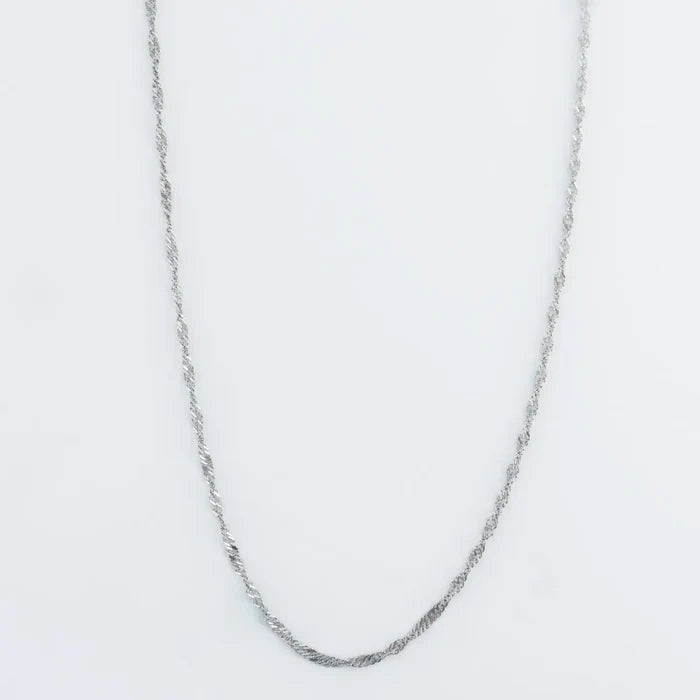 Narelle Silver Twisted Chain 16" Waterproof Necklace