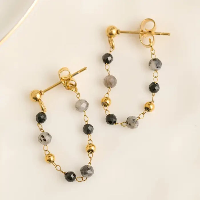 Narelle Waterproof Genuine Apatite Beaded Dangle Earrings