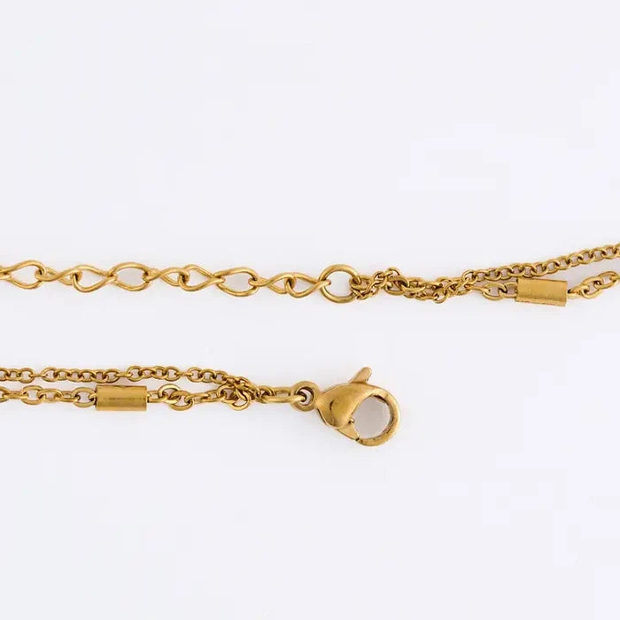 Narelle Waterproof Genuine Tiger's Eye Double Row Dainty Necklace