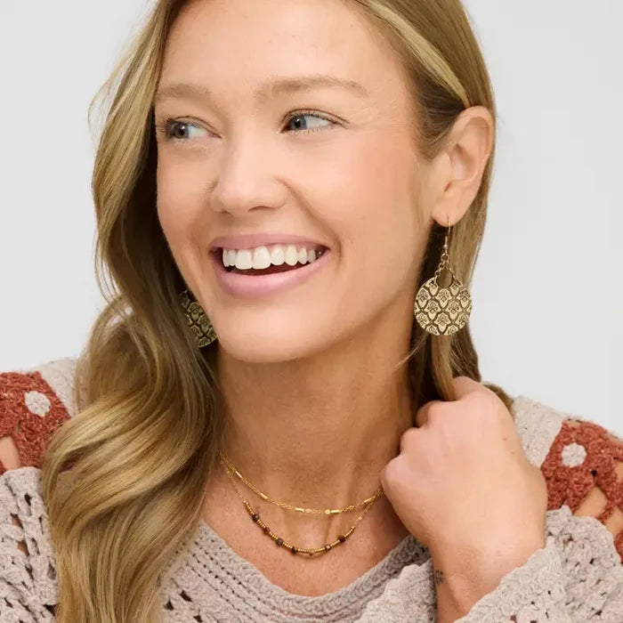 Narelle Waterproof Genuine Tiger's Eye Double Row Dainty Necklace