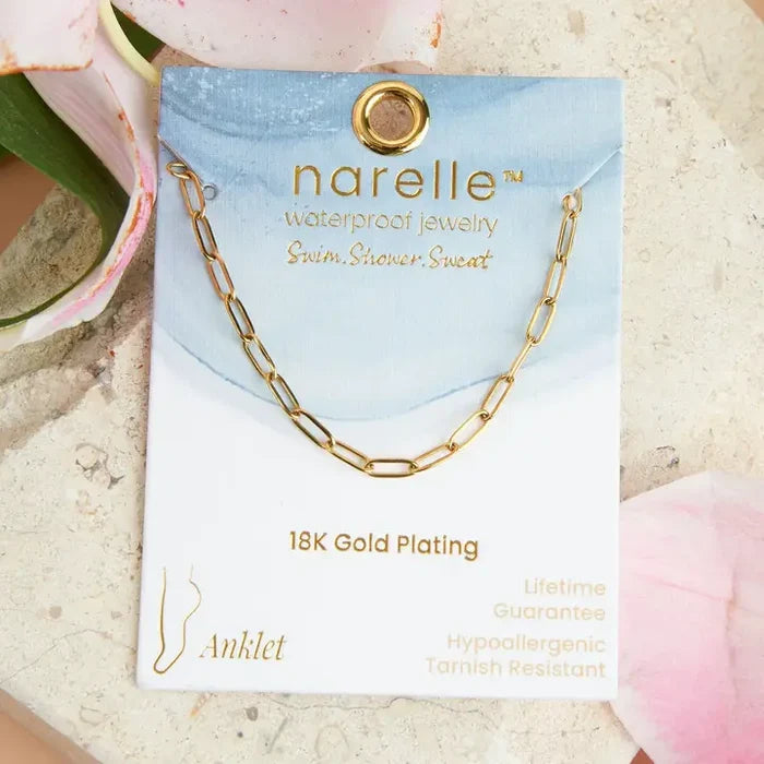 Narelle Waterproof Paperclip Anklet