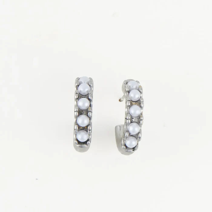 Narelle Waterproof Pearl C-Hoop Earrings
