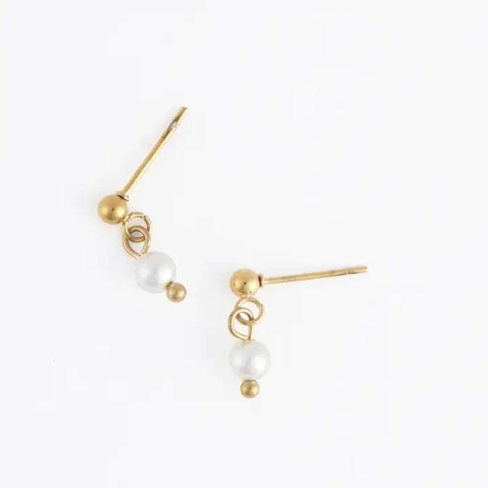 Narelle Waterproof Pearl Dangle Stud Earrings