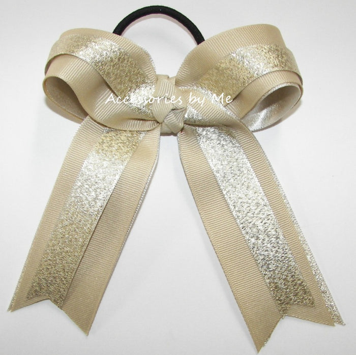 Gold Natural Ribbon Hair Bow