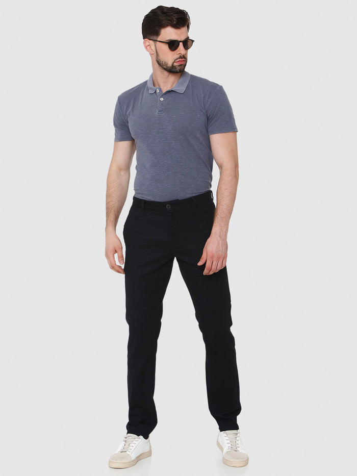 Navy Blue Slim Fit Pants