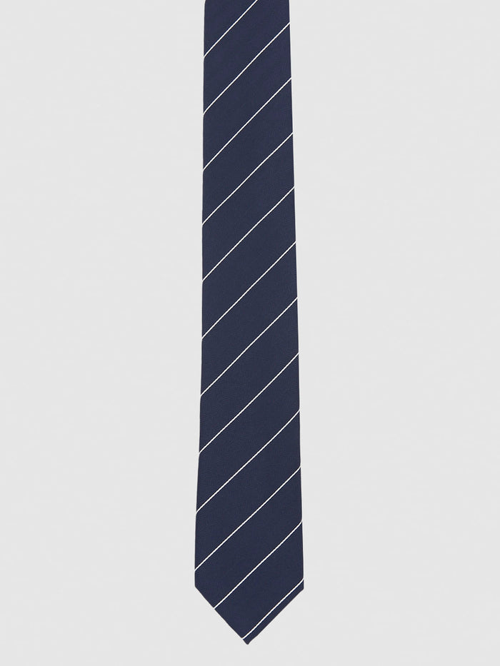 Navy Blue Striped Tie