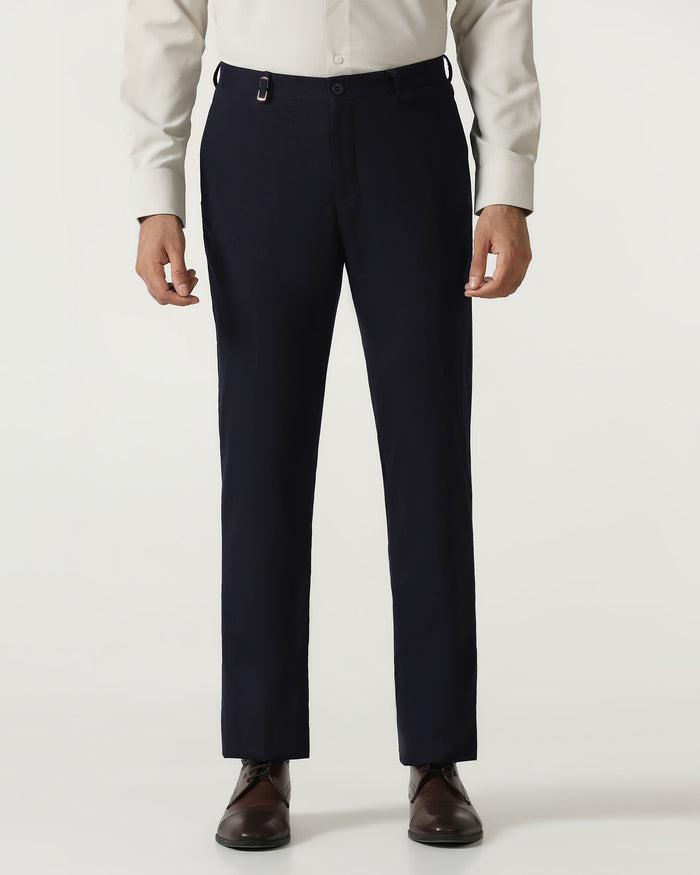 Navy Luxe Solid Trouser - Meter