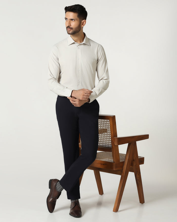 Navy Luxe Solid Trouser - Meter