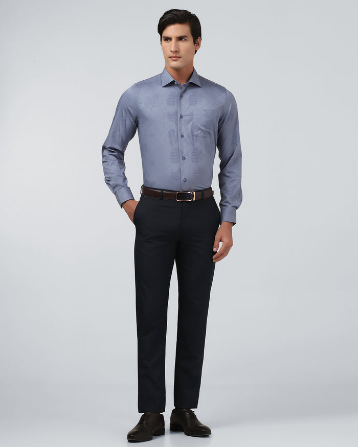 Navy Solid Trouser - Luis