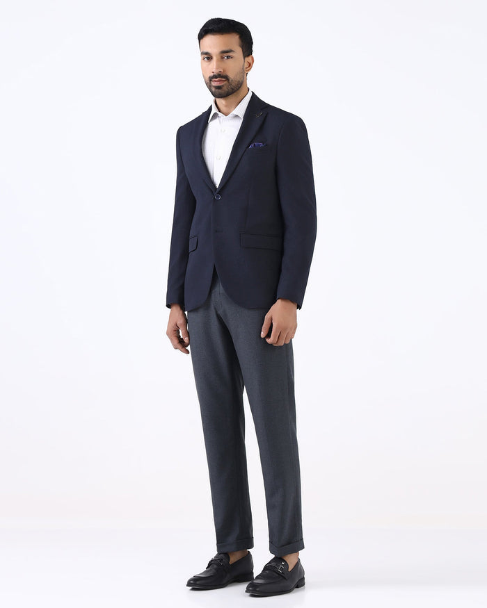Navy Textured Blazer - Cano