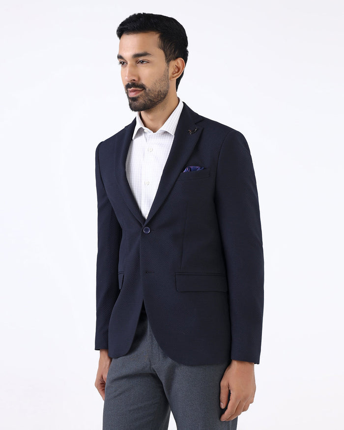 Navy Textured Blazer - Cano