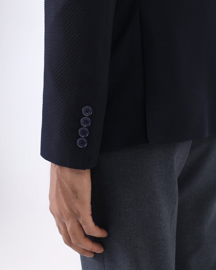 Navy Textured Blazer - Cano